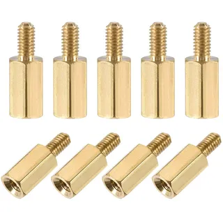 sourcing map 20Stk. M2,5x8mm+5mm Stecker Buchse Messing PCB Motherboard Abstandhalter Ständer