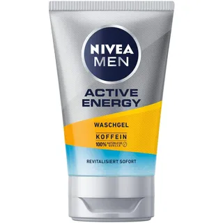 NIVEA MEN Active Energy Waschgel (100 ml), Reinigungsgel mit Koffein aus 100% natürlicher Quelle, erfrischende und gründliche Gesichtsreinigung