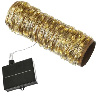 MARELIDA Solar Drahtlichterkette - 360 warmweiße LED - 8 Funktionen/USB - L: 18m - Dämmerungssensor
