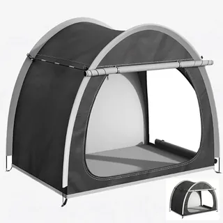 Zbyrithx Fahrradzelte Wetterfeste Fahrradgaragen für 4 Fahrräder Fahrradschuppen Zelte mit UV-Schutz Küchenzelte regenfeste Camping-Fahrradschuppen Motorradgaragen Gartenhäuser,Schwarz,210×150×165cm
