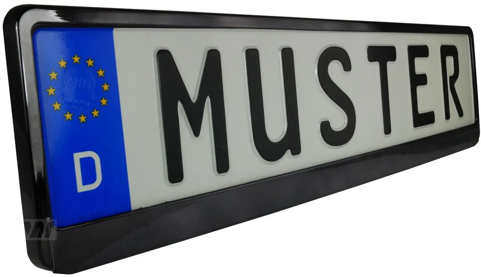 EU KFZ Kennzeichenhalter GRAPHITE Metallic-Optik Spiegelglanz 520x110mm
