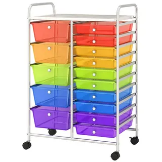 Costway Rollcontainer 62,5 x 37 x 87 cm bunt