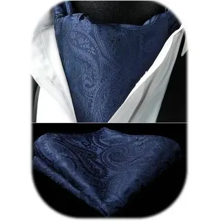 Krawattenschal Herren Paisley Ascot Krawatte Navy blau Einheitsgröße