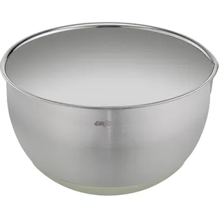 Emsa Rührschüssel aus Edelstahl 20 cm, Rutschfester Boden, Kratzfest, Ausgießrand, Stapelbar, Grün, K3272034