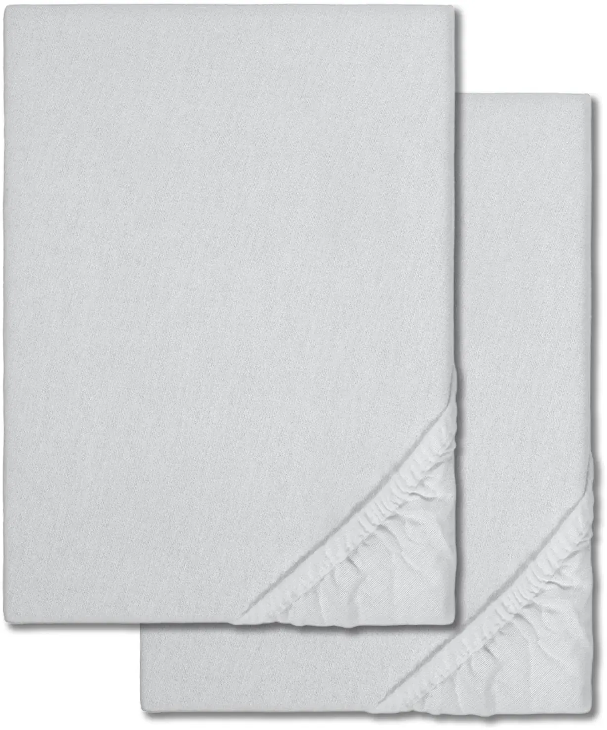 Spannbettlaken Winterflausch silber grau 90 x 190 - 100 x 200 cm Doppelpack