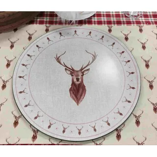 Hirsch Unterteller Dekoteller Weihnachten Weihnachtsteller Hirsche  33  Ø x 1 cm