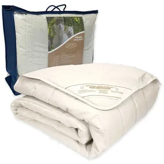 Abolengo de Alpaca Alpaka Bettdecke Basic Line Sommer leicht, 155x220cm, Füllung 100% Alpakawolle (900g), Bezug aus naturbelassener Baumwolle