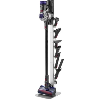 Vevor Staubsaugerständer 126 cm, für Dyson G5 V15 V12 V11 V10 V8 V7 V6 Serie Standstaubsauger und Zubehör, Bodenständer, Silber - Silber/Weiß