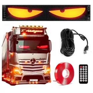 kosinso LED Augen für LKW, Flex Display Auto Augen, Devil Eyes, DIY Car Dynamic LED Smart Colorful Eye Lamp Soft Screen, USB Flexibles Bluetooth App-Steuerungsdisplay (2pcs x 374mm)