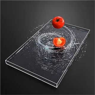 Transparenter Flacher Wassertank, kreatives Tablett for Wasserwellen-Fotografie, Acryl-Serviertablett for Fotografie, 5 mm Dicker Lucite-Make-up-Kosmetik-Tabletthalter (Color : Clear, Size : 50x50x1