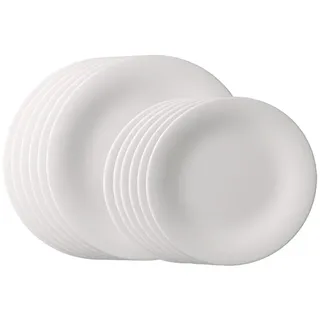 Vivo Villeroy & Boch Group Essential White Set 12 tlg., Fine China-Porzellan, Geschirr-Sets, Made in Germany, Fine China Porzellan