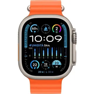 GPS + Cellular 49 mm Titangehäuse natur, Ocean Armband orange One Size