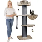 HAPPYPET Premium Kratzbaum Grosse Katzen Stabil 'Cooper' – 150 cm Großer Katzenbaum, Cappuccino