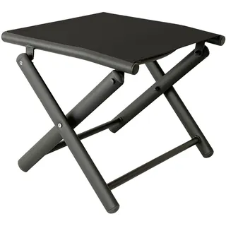 INDA-EXCLUSIV Garten Klapphocker Fußhocker Metall - Textilen Anthrazit / Schwarz