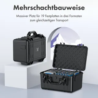 Aquatuning GRAUGEAR HDD/SSD Festplattenschutzkoffer 9x3,5 5x2,5 5xSSD,