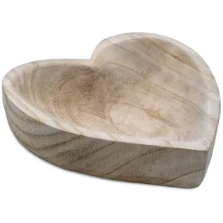 Spetebo Holz Herz natur - 21 cm - Tisch Deko Obst Schale für Valentistag Hochzeit Jahrestag