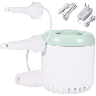 Mini Luftpumpe Elektrisch, 5000Pa Elektrische Luftpumpe mit 3 Düsen Weiß Tragbar Luftmatratze Air Pumpe Aufpumpen und Ablassen Schnell Inflator für Luftmatratze Matratze Pool Kinder