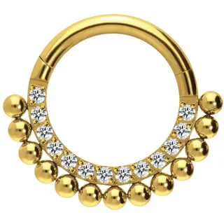 PIERCINGLINE Titan Segmentring Clicker EINGEFASSTE KRISTALLE