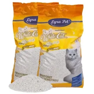 Lyra Pet 2 x 15 Liter Lyra Pet® White Cat® Katzenstreu mit Babypuderduft