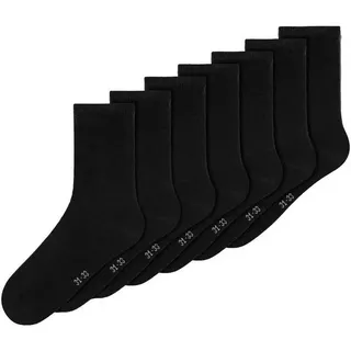 NAME IT Unisex nknsock 7p solid noos Socken, Schwarz, 31-33 EU - 31