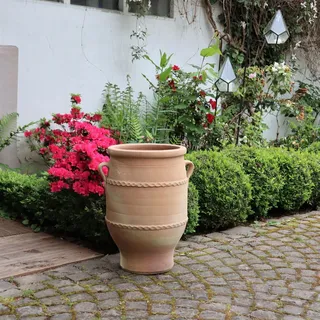 handgefertigte Terracotta Amphore aus Kreta, frostfeste Amphore Thymus 2 50cm