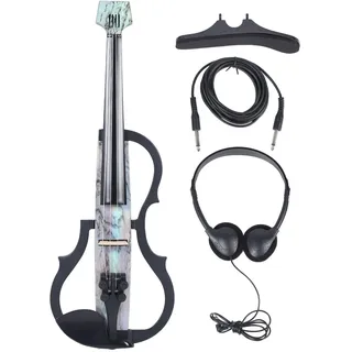 Elektrische Violine in Voller Größe 4/4, Professionelle Leise Premium-Carbonfaser-ABS-Elektrische Violine, Elektrische Geige mit Pro-Tonabnehmer, Verschleißfeste Elektrische (Typ