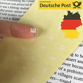 Russische Tastaturaufkleber Transparent kyrillische Buchstaben PC Laptop Tastatur Aufkleber Keyboard Stickers (Black)