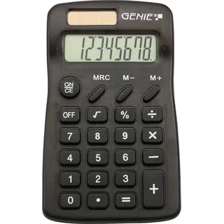GENIE 825 S Taschenrechner mit 8-stelliger Anzeige, schwarz,