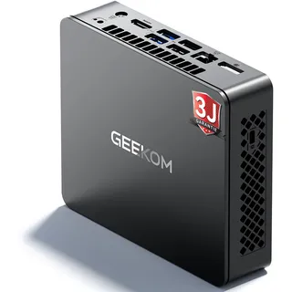 GEEKOM Mini PC mit 3-Jahren-Garantie! Air12 Lite Silent Mini-PC Business Office Multimedia Computer mit Intel N150 (Upgrade von N100) 6×USB/9-PIN Ports/W-11/Dual-Display 4K@60Hz/HDMI 2.0