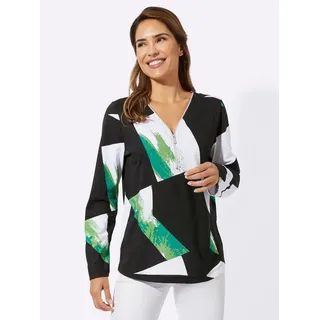 Sieh an! V-Shirt in schwarz-apfel-gemustert | Gr.: 38