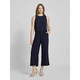 S.Oliver Regular Fit Jumpsuit mit doppellagigem Chiffon, Marine, 42