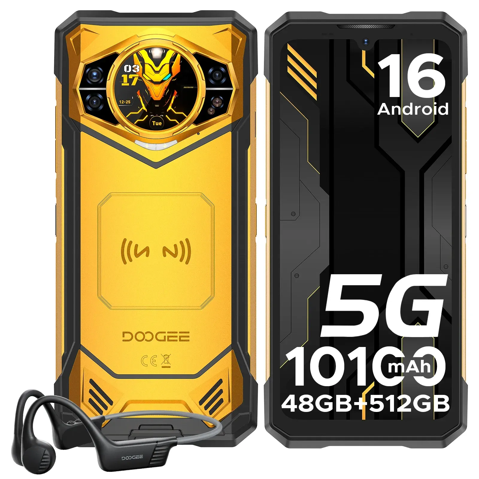 Globe Version DOOGEE S200 X 5G Robustes Telefon 6,72 Zoll Abmessung 7050 1,32 Zoll AMOLED-Rückdisplay 12 GB 512 GB 10100 mAh Akku Telefon