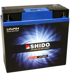 Motorrad Batterie Shido Lithium 51913, 12V/19AH (Maße: 186x82x171)