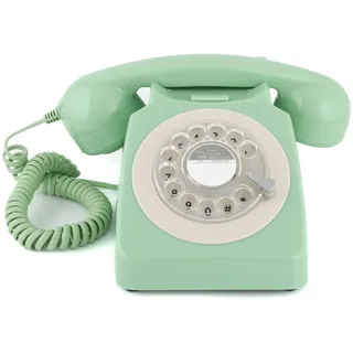 GPO 746ROTARYGREEN Retro Telefon mit Wählscheibe im 70er Jahre Design Minzgrün
