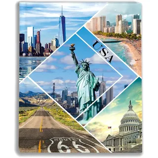 Urlaubsfotoalbum 10x15: USA, Fototasche für Fotos, Taschen-Fotohalter für lose Blätter, Urlaub USA, Handgemachte Fotoalbum