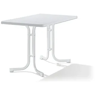 Sieger Boulevard-Klapptisch mit mecalit-Pro-Platte 115 x 70 x 72 cm weiß/marmordekor weiß
