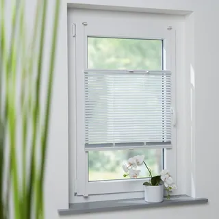 Bella Casa Klemmfix Jalousie verspannt aus Aluminium, 75 x 130 cm (Breite x Höhe), weiß