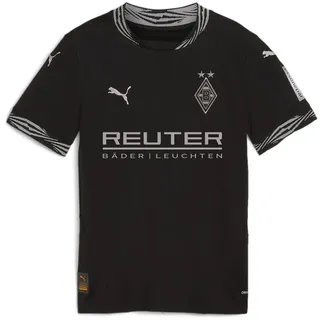 Puma Borussia Mönchengladbach Ausweichtrikot 2024/25 mit Sponsor Kinder 08 black/aged silver 152
