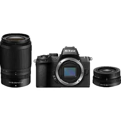 NIKON Z50II Kit Systemkamera mit Objektiv 16-50 mm, 50-250 8 cm Display Touchscreen, WLAN
