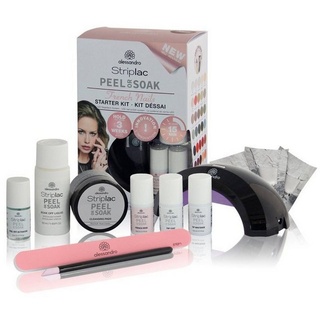 Alessandro Striplac Peel or Soak French Nails Peel-off french rose 5 ml + Top Coat 5 ml + Peel-off Activator 5 ml + Nagellackentferner 30 ml + Reinigungspads 50 St. + LED Lampe Geschenkset