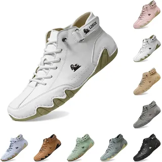 UPOI Alpaca Barfuss Schuhe, Herren Damen Unsex Schuhe, Ergonomischer, Wasserdichter & Schmerzlindernder Leder-Barfußschuh, Atmungsaktiv Orthopädische Sommer Barfußschuhe Chukka-Stiefel - 42 EU