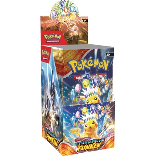 Pokémon-Sammelkartenspiel: Boosterpack-Display Karmesin & Purpur – Stürmische Funken (enthält 18 Boosterpacks)