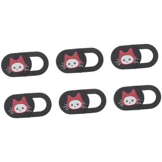 Operitacx 6Stücke Webcam Abdeckung Für Laptop Tablet Smartphone Datenschutz Cover Mit Katzenmuster Dünn Platzsparend Kompatibel Mit PC All One Desktop
