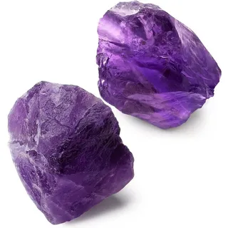 LuxusKollektion Stein Große Amethyst Kristall Rohsteine 2 Stück - Naturstein Meditation lila