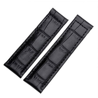 Richie strap 19 mm/20 mm Lederarmband, Schnalle, passend für Rolex Daytona Submariner Uhr, Schwarz , 19 mm, Armband
