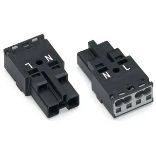 WAGO 770-212 Netz-Steckverbinder WINSTA MIDI Stecker, 2-polig, Kod. A, Schwarz 770212 - 100 Stück