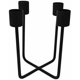 LaLe Living Kerzenständer, Schwarz, Metall, 12.5x14.5x12.5 cm, Dekoration, Kerzen - Zubehör, Kerzenhalter