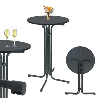 Trutzholm Stehtisch klappbar Ø 70 cm Höhe 110 cm Stahl Gastrotisch Partytisch Bistrotisch in Anthrazit