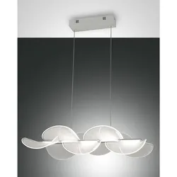 Fabas Luce LED Pendelleuchte SYLVIE inkl. SMART LUCE, 58 x 37cm, 30W 3000K 4000lm, Metall / Acryl, dimmbar, weiß FAB-3626-46-102-01
