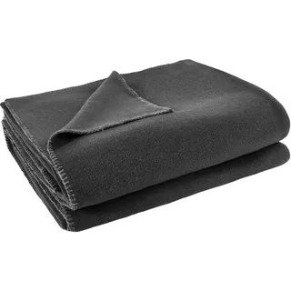 Soft-Fleece Wohndecke 103291, Schwarz, 180 x 220 cm